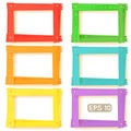 Wooden picture frames color set