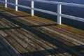 Wooden pier above the sea. Toten, Norway, in fall.