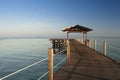 Wooden pier borneo seascape mabul island Royalty Free Stock Photo