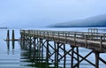 Wooden pier bridge blue landscape Royalty Free Stock Photo