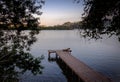 Wooden pier at Canto da Lagoa area of Lagoa da Conceicao - Florianopolis, Santa Catarina, Brazil Royalty Free Stock Photo