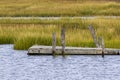Wooden pier in channel of Delaware Bay Royalty Free Stock Photo