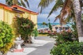 Wooden pier dock and ocean view at Caye caulker Belize Caribbean Royalty Free Stock Photo