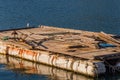 Wooden pier floating in the water Royalty Free Stock Photo