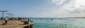 Wooden pier over ocean, panorama