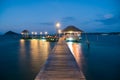 Wooden pier and hut in Phuket, Thailand. Summer, Travel, Vacation and Holiday concept. Royalty Free Stock Photo