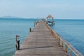 Wooden pier with hut in Phuket, Thailand. Summer, Travel, Vacation and Holiday concept Royalty Free Stock Photo