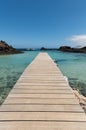 Wooden pier in  Isla de Lobos, Canary Islands, Spain Royalty Free Stock Photo