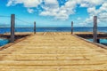 Wooden pier in Kralendijk, Bonaire, Caribbean Netherlands Royalty Free Stock Photo
