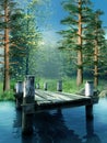 Wooden pier on a lake