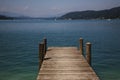 Wooden pier on lake