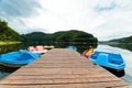 Wooden pier in Lake Bystrzyckie, Poland Royalty Free Stock Photo