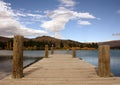 Wooden Pier on Lake Dunstan Canterbury New Zealand