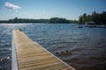 Wooden pier on lake Rosseau, Ontario, Canada Royalty Free Stock Photo