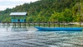 Wooden Pier of an local Village on Gam Island, West Papuan, Raja Ampat, Indonesia