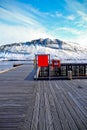 Wooden Pier with mountain view Royalty Free Stock Photo