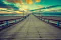 Wooden pier over sea Royalty Free Stock Photo