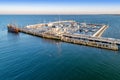 Wooden pier in Sopot Poland. Aerial view Royalty Free Stock Photo