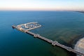 Wooden pier in Sopot, Poland. Aerial view Royalty Free Stock Photo