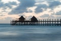 Wooden pier at sunrise, Zanzibar island