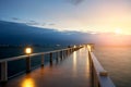 Wooden pier between sunset in Phuket, Thailand. Summer, Travel, Royalty Free Stock Photo