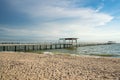 Wooden pier between sunset in Phuket, Thailand. Summer, Travel, Royalty Free Stock Photo