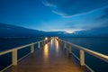 Wooden pier between sunset in Phuket, Thailand. Summer, Travel, Vacation and Holiday concept Royalty Free Stock Photo