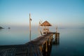 Wooden pier between sunset in Phuket, Thailand. Summer, Travel, Royalty Free Stock Photo