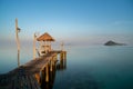 Wooden pier between sunset in Phuket, Thailand. Summer, Travel, Royalty Free Stock Photo