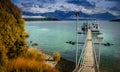 Wooden pier on a lake Royalty Free Stock Photo