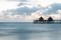 Wooden pier at sunrise, Zanzibar island