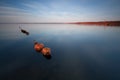 Wooden pier throug the lake Royalty Free Stock Photo