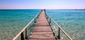 Wooden Pier to the Paradise Island on the Samet Island Royalty Free Stock Photo