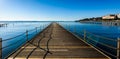 Wooden pier in touristic resort Portoroz - Slovenia.