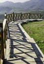 Wooden pier for visitors to walk in historical city, Pergomon.