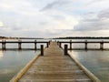 Wooden Pier, White Rock Lake, Dallas Texas Royalty Free Stock Photo