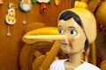 Wooden Pinocchio doll with nose