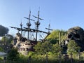 Wooden pirate ship in the park of Disneyland Paris France Royalty Free Stock Photo