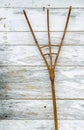 A wooden pitchfork