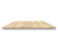 Wooden plank shelves and white background. For product display.