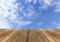 Wooden plank with sky background Royalty Free Stock Photo