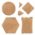 Wooden Planks of Various Shapes Illustrations Set Royalty Free Stock Photo