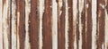 wooden planks worn, wood textures backgrounds, close up of wall made of wooden planks painted white and brown Royalty Free Stock Photo