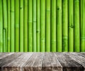 Wooden platform and bamboo texture background