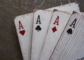 Wooden playing cards aces for decoration