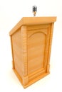 Wooden Podium with Microphone Royalty Free Stock Photo