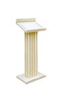 Wooden Podium Tribune Rostrum Stand Isolated on White Background