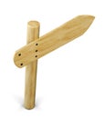 Wooden pointer on a white. 3d. Royalty Free Stock Photo