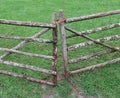 Wooden pole farm pasture gate.