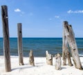 Wooden poles framing